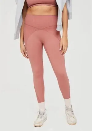 Offline by Aerie Women's Size XXL Athletic Leggings Dusty Pink Ribbed NWT thumbnail 1