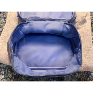 Yumi Kim Floral Makeup Bag Blue Double Tiered Travel Cosmetic Vanity Case thumbnail 6