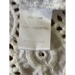 Annie Griffin white cotton eyelet lace blouse XS long sleeve boho top thumbnail 3