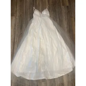 White Satin with Tulle Lace Up Back Wedding Prom Dress Bridal Gown‎ thumbnail 6