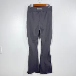 PINK SODA SPORT Ribbed Flare Leggings Pants Charcoal‎ Grey Size Large Athletic thumbnail 3