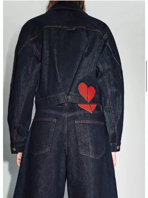 Zara shoulder pad denim jacket. XS thumbnail 2