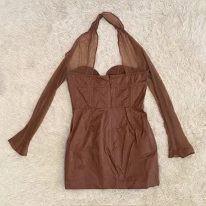 NWOT House of CB Mayara Structured Corset Mini Dress Mocha Brown Sz XL PLUS CUP thumbnail 6