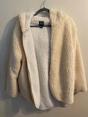 Oversized BDG Urban Outfitters Cream Ivory Sherpa Jacket‎ Size XS/Small thumbnail 1