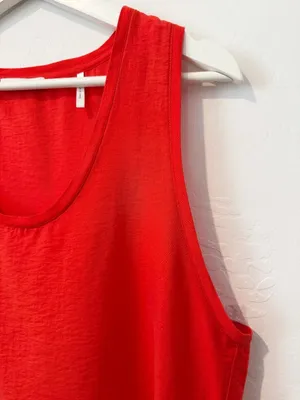 Bldwn‎ Alma Top Size Large Red Blood Moon Scoop Neck Tank Quiet Luxury Capsule thumbnail 3