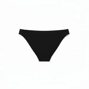 No Boundaries Womens Bikini Bottoms Size L Black Wavy Pucker Texture Cheeky Swim thumbnail 3