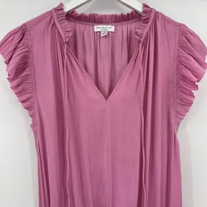Current Air Anthropologie Solid Pink Zoey Pleated Smocked Mini Dress Size XS thumbnail 4