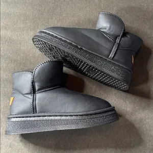 Women’s Black Mini Platform Ankle Boots Faux Fur Lined Size 7.5 (EU39) NEW thumbnail 3