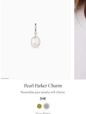 Gorjana Sterling Silver Pearl Parker Charm thumbnail 1