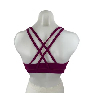 Lululemon x Peloton Maroon Pink Sleeveless Strappy Sports Bra Crop Tank Top Sz 6 thumbnail 2