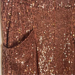 Free People Morelia Bronze Sequin Jogger Pants Sz M Shiny Sparkly Party Festival thumbnail 8