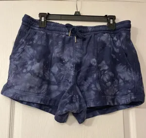 Athleta Navy Tie-Dye Athletic Lounge Shorts thumbnail 1