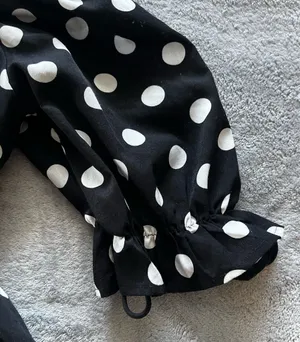 2Bella Polka Dot Blouse with Puff Sleeves Black thumbnail 3