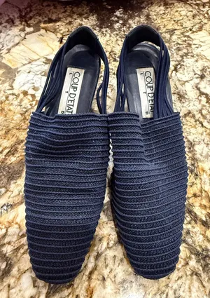 Women’s Navy Woven Slip-On Shoes thumbnail 1