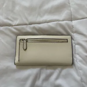 KATE SPADE Leather Slim Bifold Wallet White‎ Cream Quiet Luxury Designer READ thumbnail 5