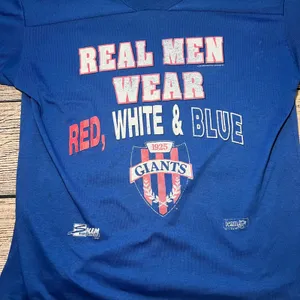 VTG 1990 Salem Sportswear New‎ York Giants Football AOP Jersey Shirt Womens S thumbnail 2