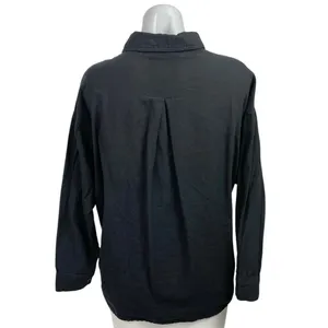 Topshop Womens Black Oversized Relaxed Long Sleeve Boyfriend Button Down Shirt 2 thumbnail 3