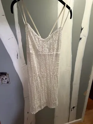Guess White/ Iridescent Sequin Dress thumbnail 3