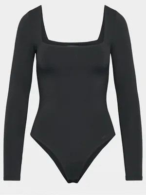 Aritzia Contour Cheeky Black Long Sleeve Square Neck Bodysuit XS thumbnail 1