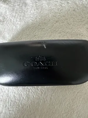Coach Black Eyeglass Case with Gold Logo Interior thumbnail 3