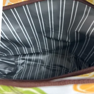 Citrus Fruit Print Large Insulated Lunch Tote Zipper Cooler Bag NWT thumbnail 4