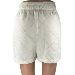 Nike Women's White Quilted Fleece Pull On High Waisted Mini Sweat Shorts Size S thumbnail 3