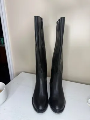 Franco Sarto Black Leather Riding Boots Sz 6 thumbnail 3
