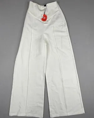 Cider White Wide Leg Pants XS High Rise Stretch Trouser NWT thumbnail 1
