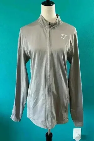 Gymshark Women's Training Zip Up Jacket In Gray Workout Running Light Size M thumbnail 1