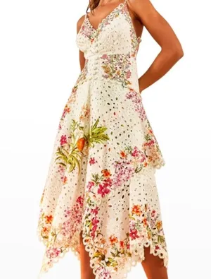 Farm Rio Scarves Eyelet Midi Dress thumbnail 4