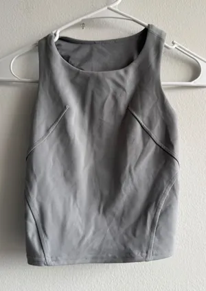 Lululemon Wunder train Tank Top Grey High‎ Neck Racerback Size 0 thumbnail 1
