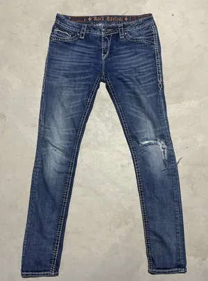 Rock Revival Kelly Skinny Women's Jeans SZ 29 Flap Pockets Boot Denim Thick thumbnail 1
