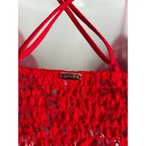 Victoria's Secret PINK Bralette Red Lace Lined Stretchy Pullover Small thumbnail 4