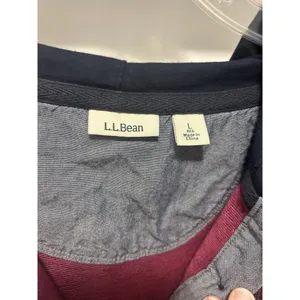 L.L. BEAN WOMEN'S LONG SLEEVE PULLOVER HOODIE With LOGO 4 Button SIZE LARGE thumbnail 2