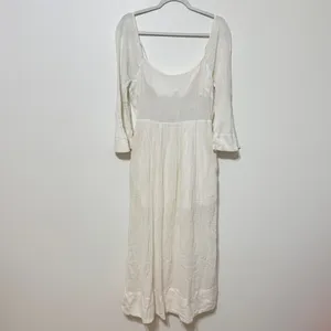 Free People Gauzy Beach Midi Dress Coverup Kelsie Ivory Size Medium Boho thumbnail 3