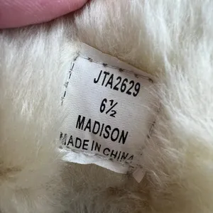 US Polo Assn Madison patent Black & Cream Faux Fur Lined Boots lace up logo 6.5 thumbnail 9