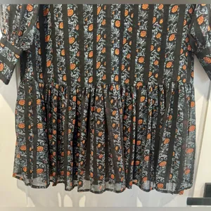ASOS Y.A.S chiffon smock dress with drop hem mixed floral and stripes size S thumbnail 10