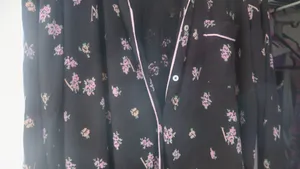 Victoria's Secret heavenly by victoria pj's nightgown floral flowers in black, pink and green size large. thumbnail 3