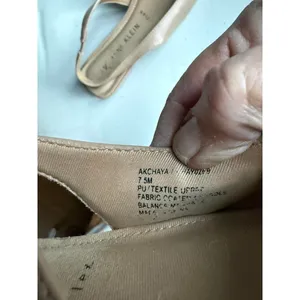 Anne Klein Women's Slingback Beige and Black Cap Toe Flats thumbnail 4