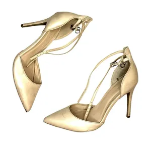 Wild Diva Lounge Pointed Toe Strappy Beige Nude Sandal Women’s Size 8 Heel thumbnail 1