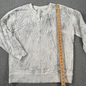 Lululemon Perfectly Oversized Crew Sweatshirt Women's 8 White/Gray Pattern thumbnail 5