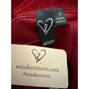 NEW Windsor Red Sleeveless Cowl Neck Glitter Cami Slit Tank Slip Midi Dress S thumbnail 5
