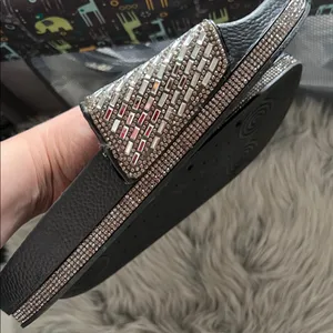 NWOT Shoeland Black Slide Sandals with Silver Beaded Strap sz 9 thumbnail 4