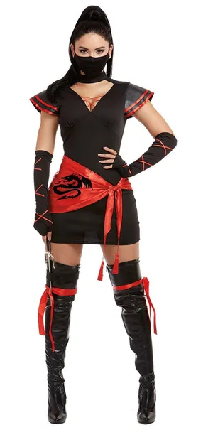 NEW Dreamgirl Kick Em To The Curb Sexy Ninja Costume Size Large thumbnail 1