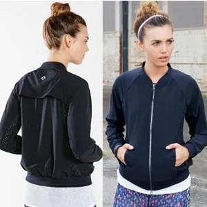 Without Walls M Medium Bomber Jacket Black Mesh Athletic Full Zip Lightweight thumbnail 2