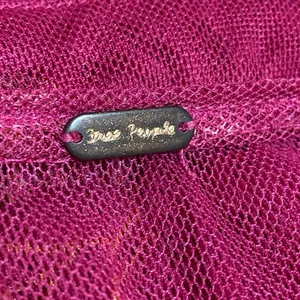 Free People Time To Shine Pink Floral Mesh Long Balloon Sleeve Crop Blouse XS thumbnail 4