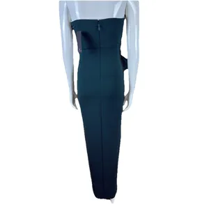 Lulus Teal Blue Strapless Maxi Dress With Split Front Hem Formal Gown XS NWT thumbnail 5