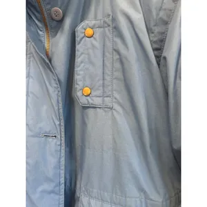London Fog 2 in 1 Vintage Blue Puffer Parka Jacket Patterned Lining Womens M thumbnail 3