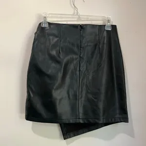 Vero Moda Faux Leather Mini Skirt Size S Black Wrap‎ Style Y2K Grunge thumbnail 3