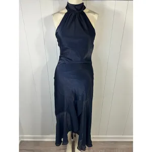 En Saison Hudson Midi Cocktail Wedding Guest Dress in Navy Blue size L NWOT thumbnail 3